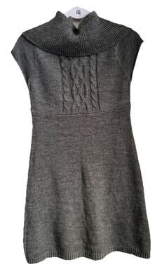 y2k Mudd cable knit cowl neck Sweater Dress med 90s preppy career school bodycon